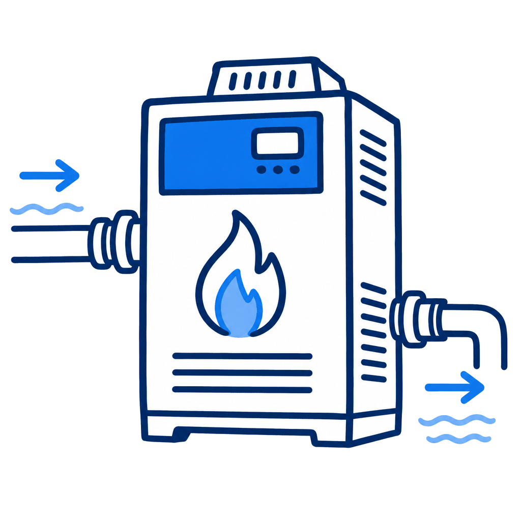 Line illustration of Raypak XTherm H/WH/P 3005A-4005A