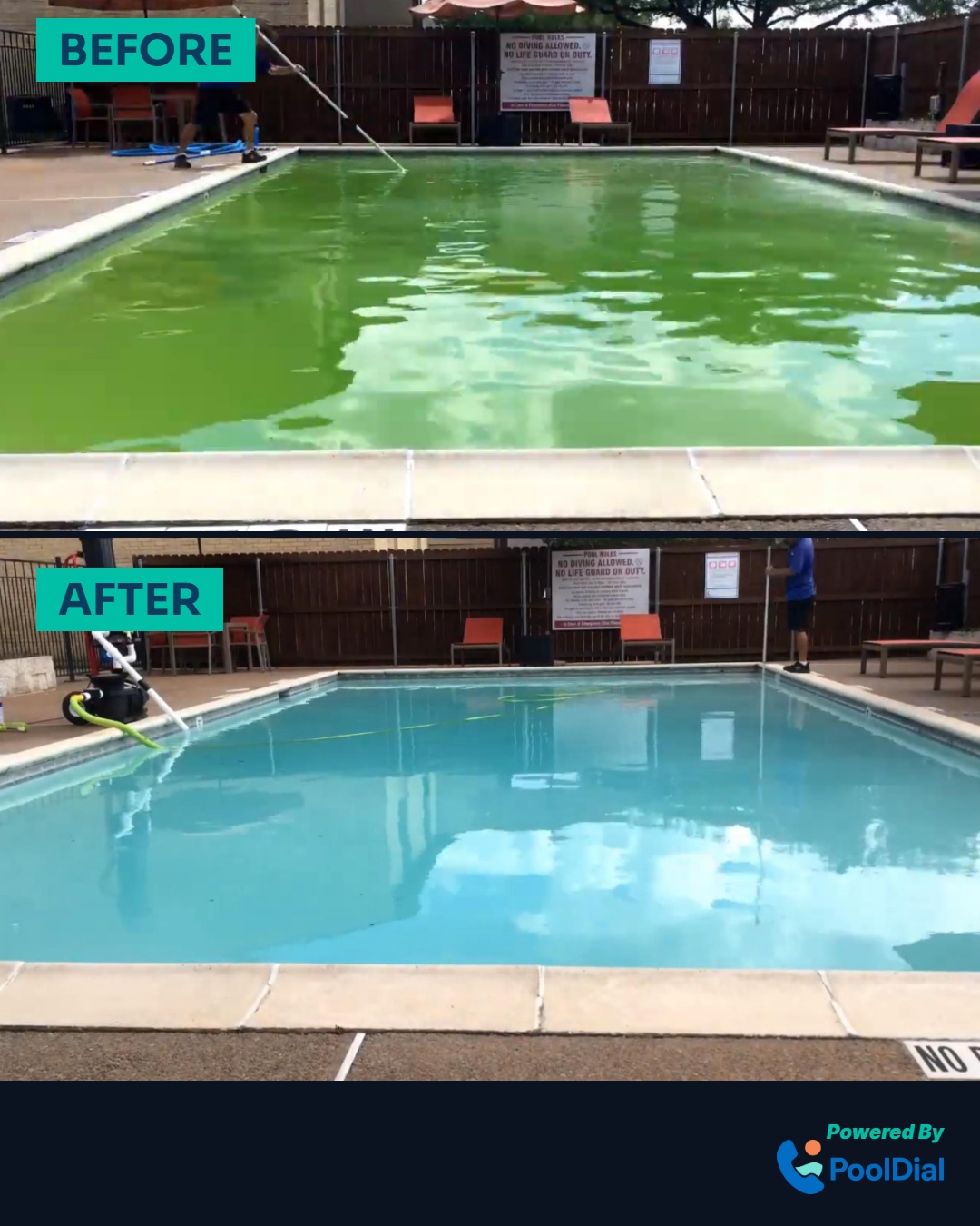 Example of before and after pool image