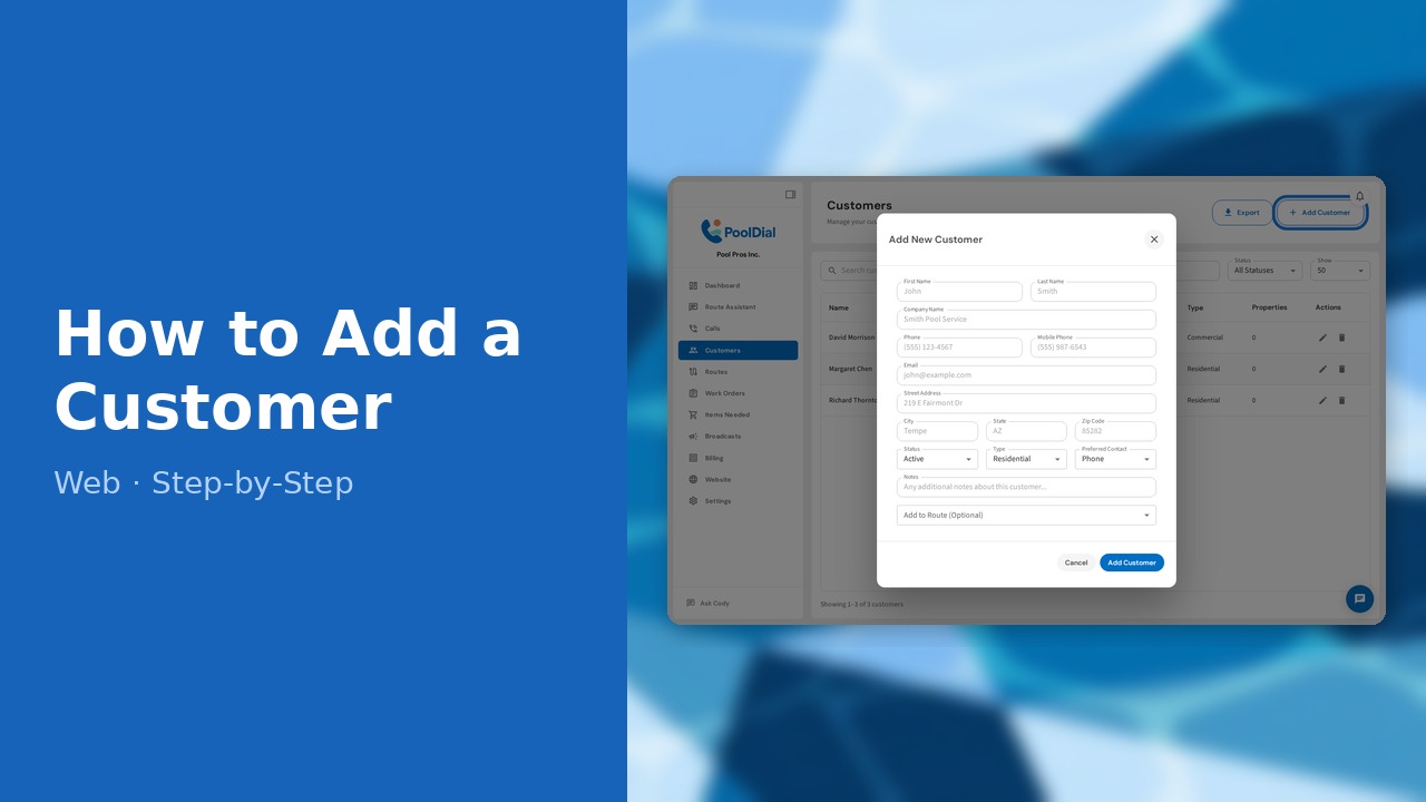 How to Add a Customer (Web)