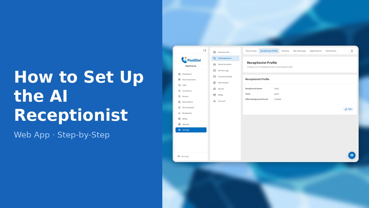 How to Set Up the AI Receptionist (Web)