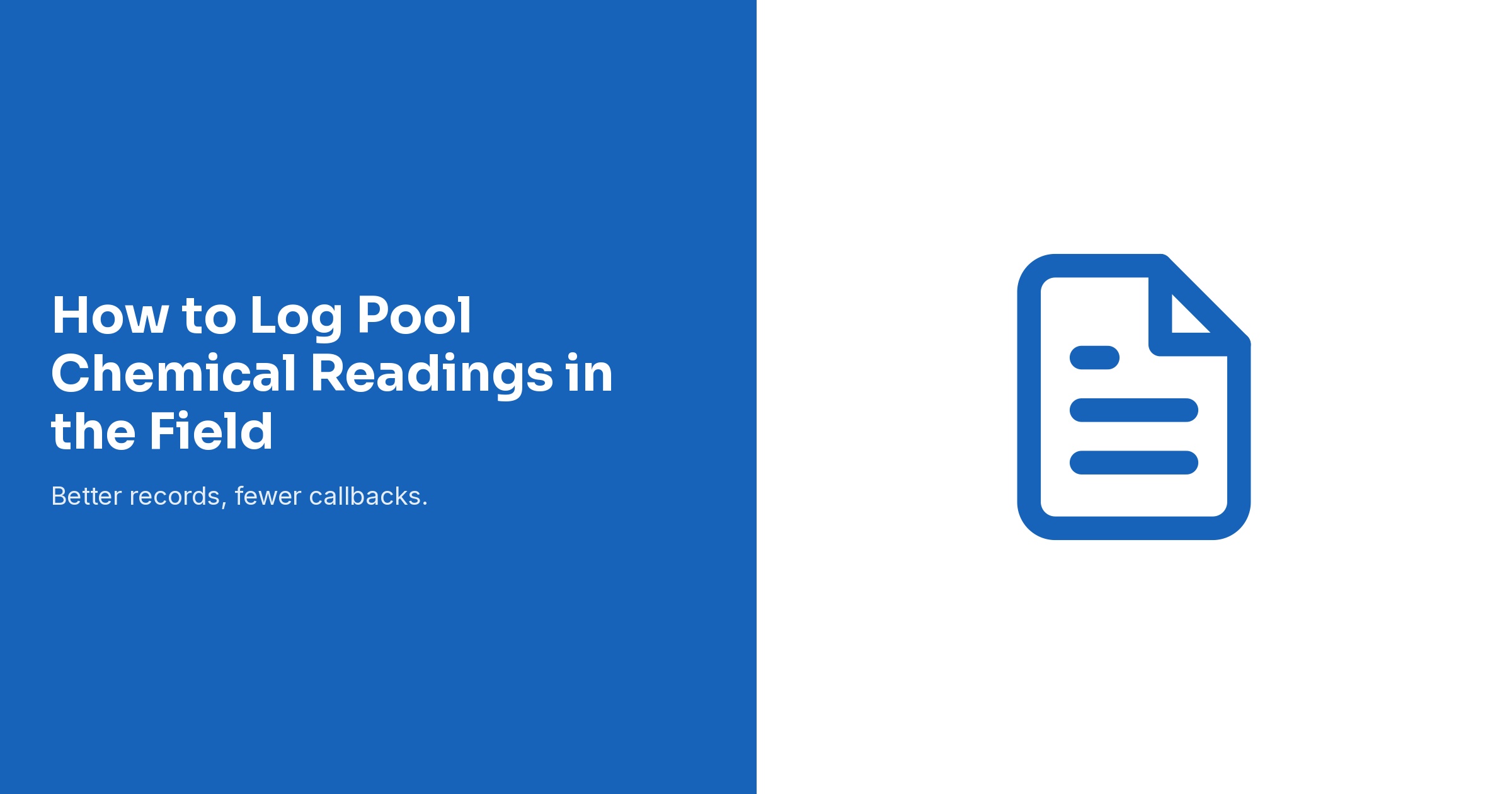 How to Log Pool Chemical Readings in the Field