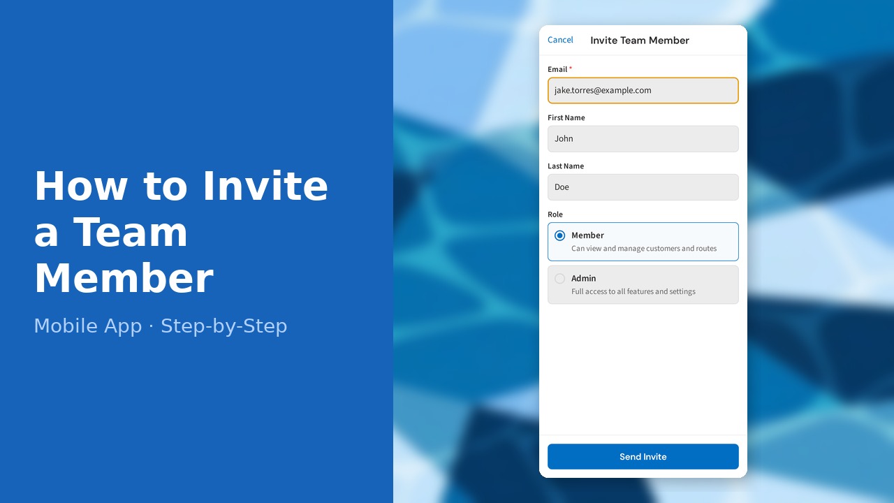 How to Invite a Team Member (Mobile App)