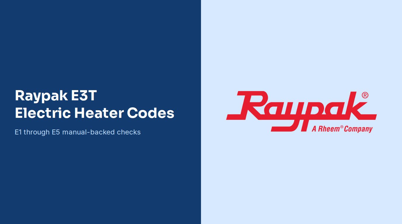 Raypak E3T Electric Heater Diagnostic Guide
