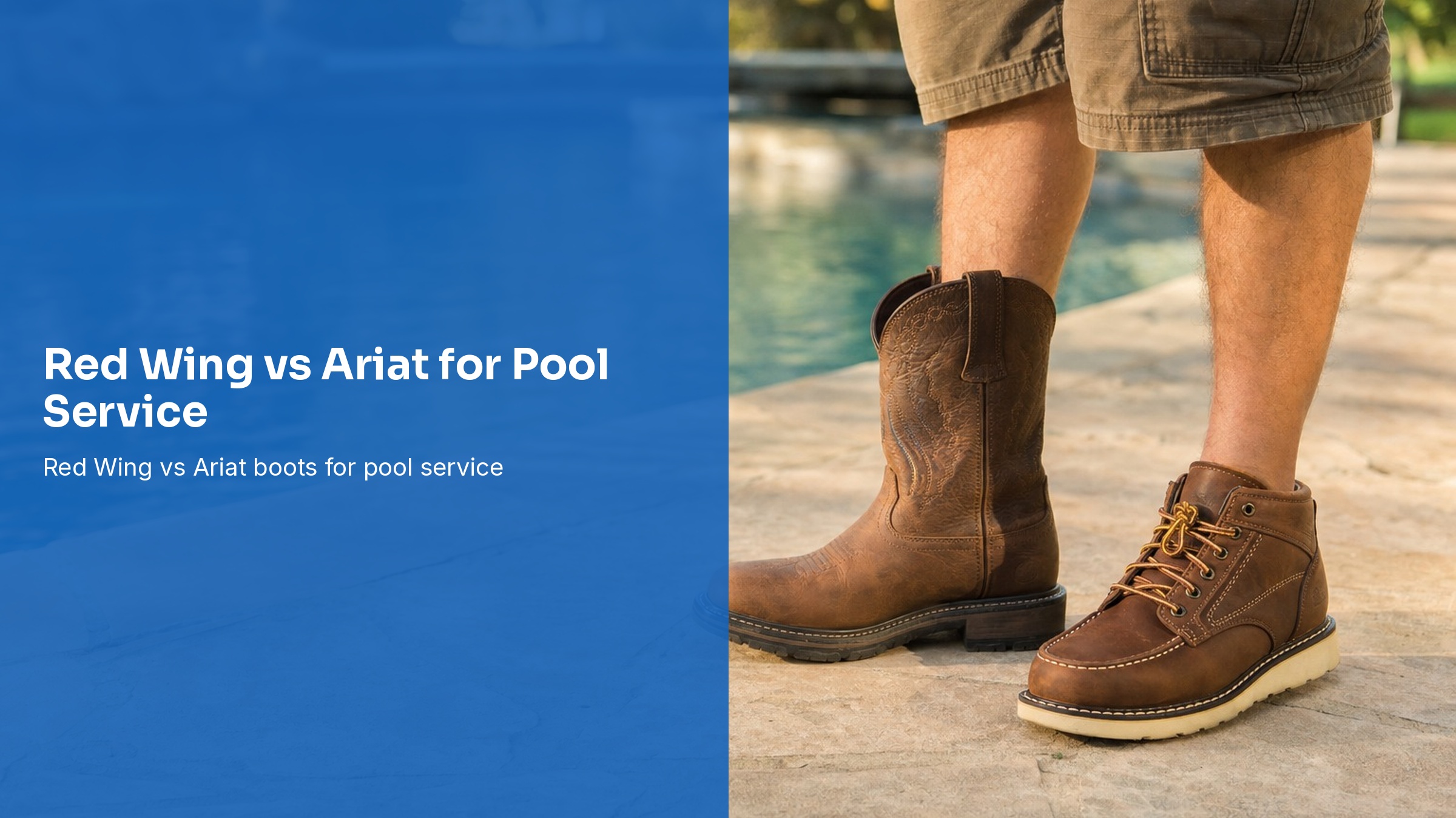 Red Wing vs Ariat for pool service - two different shoes on pool deck