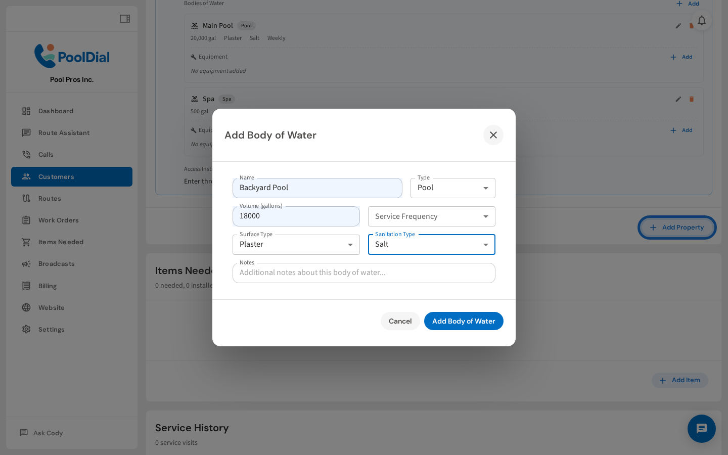 Set surface type and sanitation