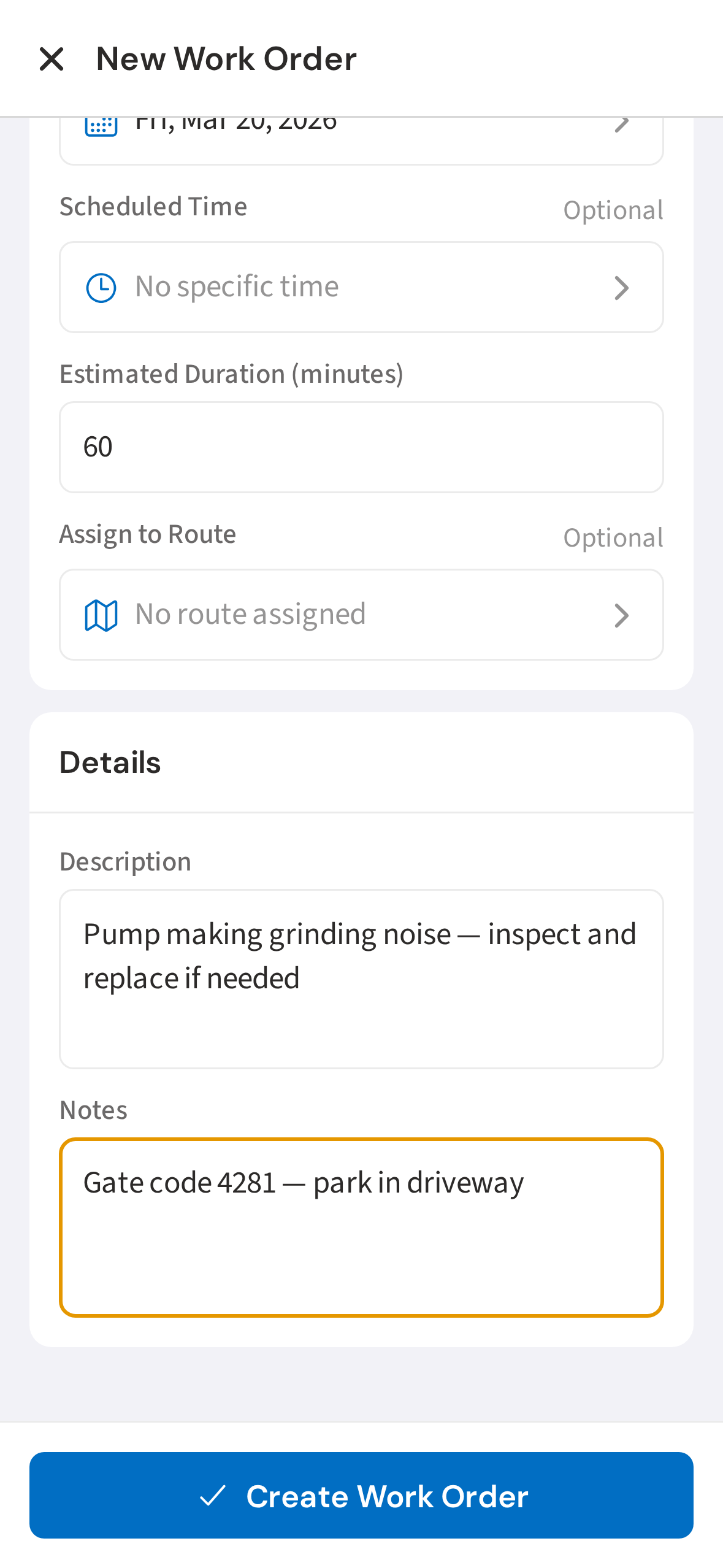 Add a description and internal notes