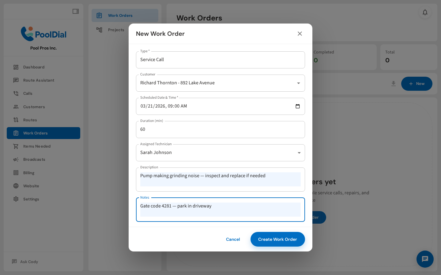 Add a description and internal notes