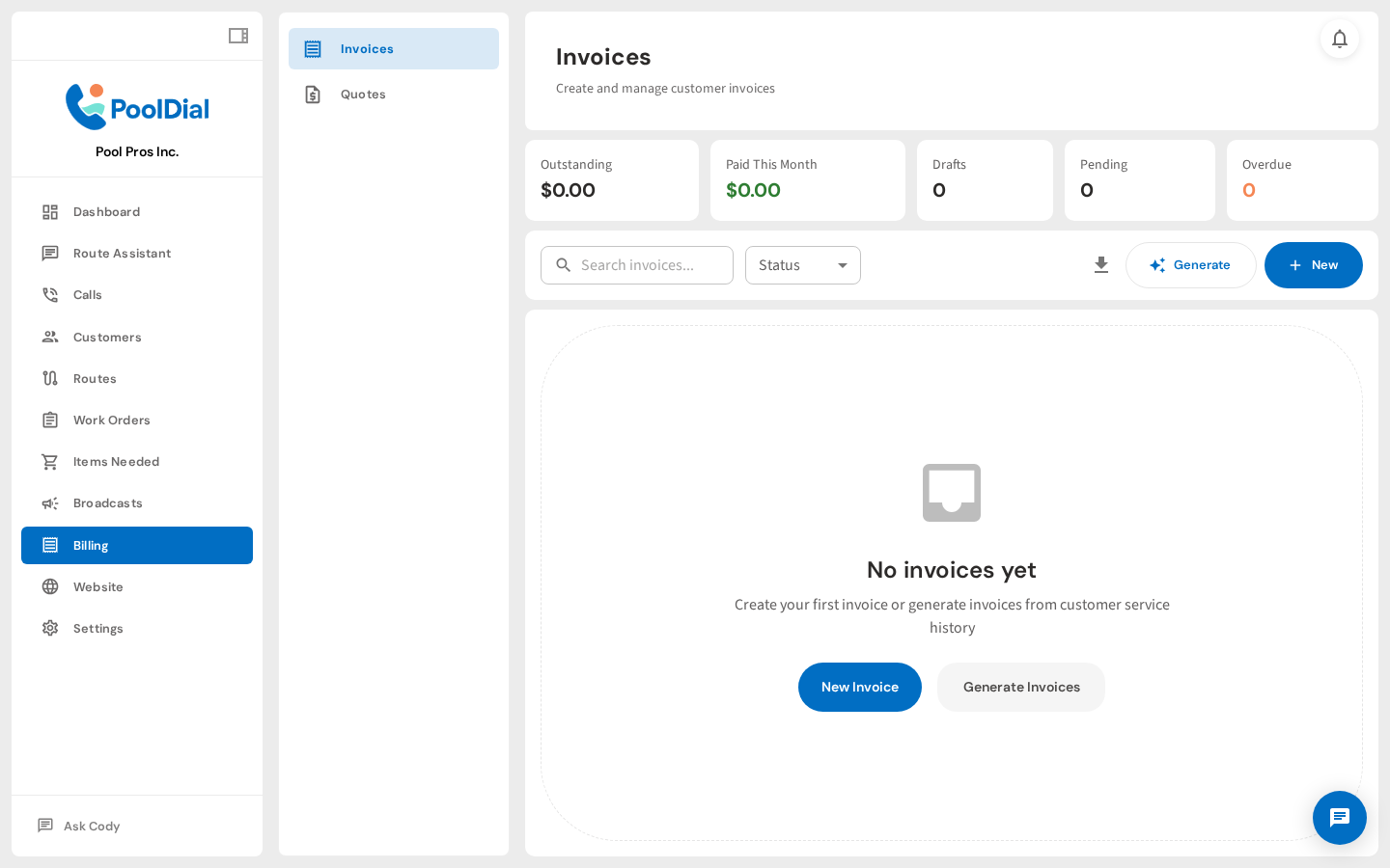 Go to the Billing page