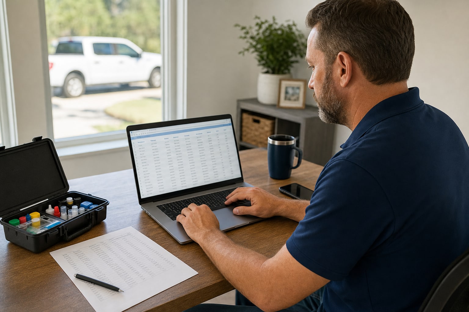 Pool pro importing customers on a laptop